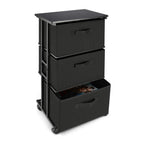 Dresser Storage with 3 Drawers, Fabric Dresser Tower, Vertical Storage Unit for Bedroom, Closet, Office, Black