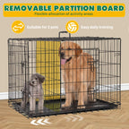 Large Dog Crate 42 Inch Foldable Double Door Dog Cage Pet Kennel