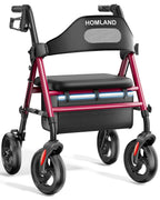 HOMLAND Foldable Rollator Walker for Seniors with Seat, 16" Extra-Wide Seat