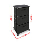 Dresser Storage with 3 Drawers, Fabric Dresser Tower, Vertical Storage Unit for Bedroom, Closet, Office, Black