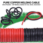 4 Gauge Battery Cable, 10FT Red + 10FT Black 4 AWG Pure Copper Wire Welding Cable, for Automotive, Battery, Solar and Generator, Standard USA OFC Wire