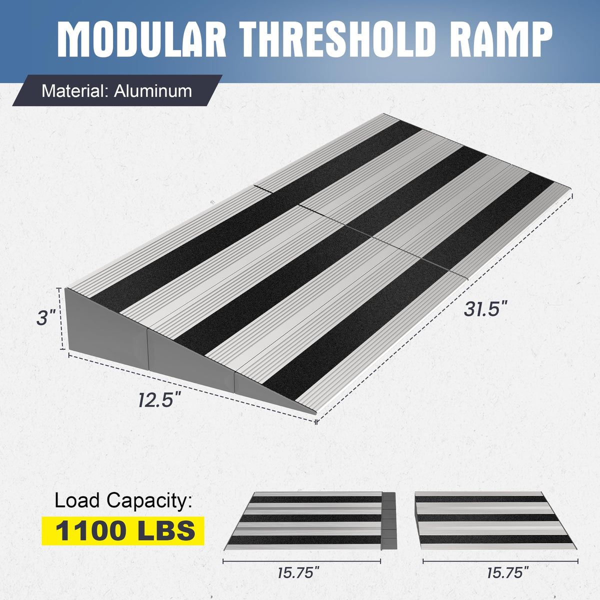 3 Inch Threshold Ramps for Doorways, Wheelchair Ramp for Home Steps