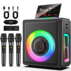 Karaoke Machine for Adults with 3 Wireless Microphones, 300W PA System