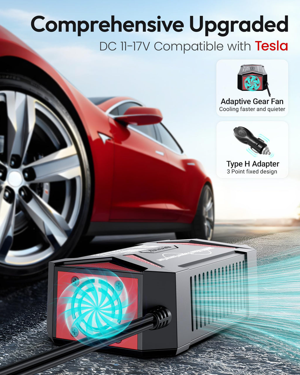 BESTEK Pure Sine Wave Power Inverter, 300W DC 12-17V to 110V AC Car Adapter