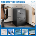 2 Drawer File Cabinet with Lock Vertical Filing Storage Cabinet Office Home Steel Vertical File Cabinets for Letter Size File Cabinet Locked,Assembly