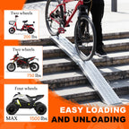 72.5" Heavy Duty Folding Loading Ramps, 1500lb Capacity, Ideal for Motorcycles, Lawn Mowers, ATVs, UTVs, and More – Pack of 2 with Safety Straps and