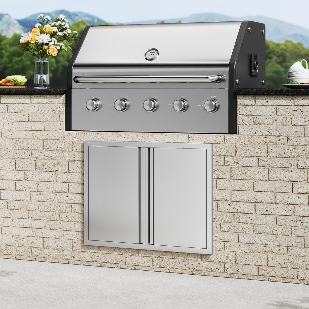 VEVOR BBQ Access Door 31" W x 24" H Double Outdoor Kitchen Vertical Door