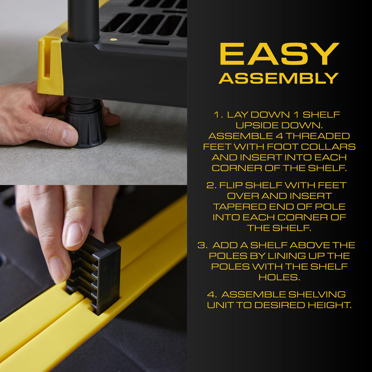 CX 5-Tier Heavy Duty Plastic Storage Shelves for Garage Organization
