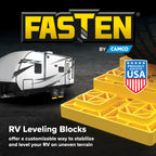 Camco FasTen RV Leveling Blocks - 8.5” x 8.5” x 1”- 10-Pk - Made in the USA