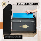 DEVAISE 3 Drawer File Cabinet with Lock, Fully Assembled Except Casters