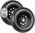 eCustomrim 2-Pack Trailer Tire Rim Assembly ST205/75D15 5 Lug Black Mod