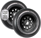 eCustomrim 2-Pack Trailer Tire Rim Assembly ST205/75D15 5 Lug Black Mod