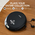 Coby Portable CD Player, 60 Second Anti Skip, FM Radio, CD Player for Car