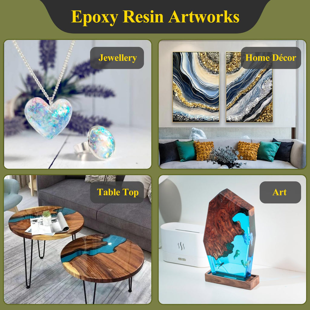 1 Gal 3X UV Resistant Crystal Clear Epoxy Resin Kit, 1:1 High Gloss