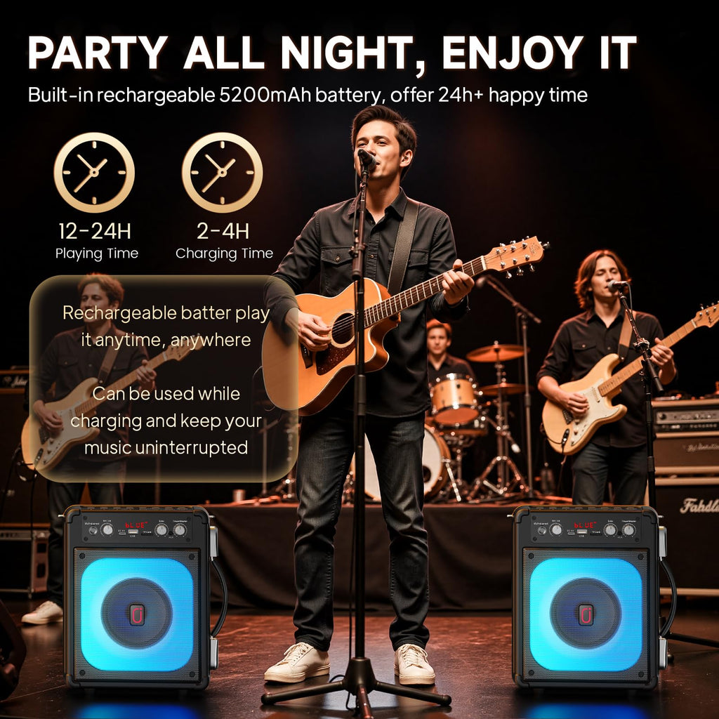 Karaoke Machine with 2 Mics for Adults & Kids, All-in-One Karaoke Set
