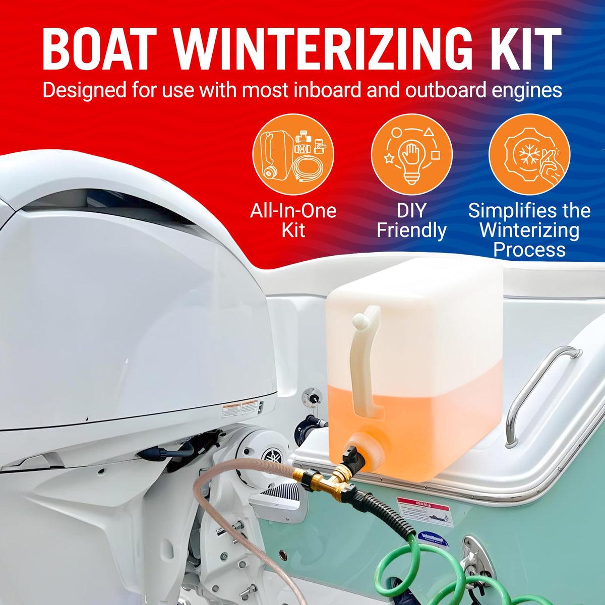 Boat Winterizing Kit and RV Winterizing Kit, 5-Gallon Antifreeze Tank