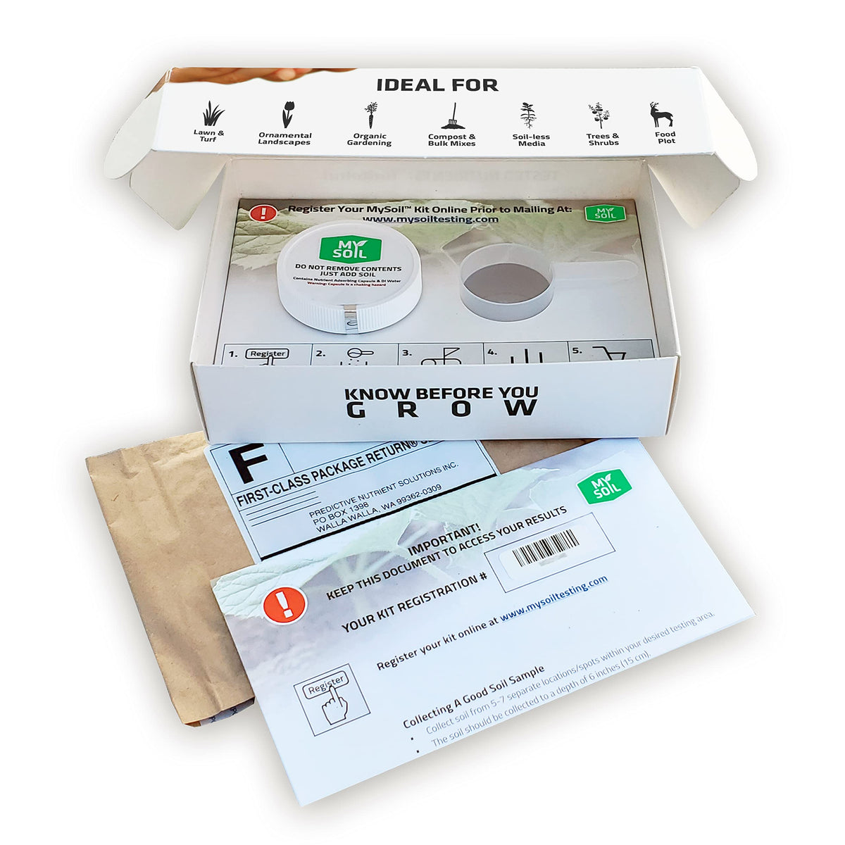 MySoil Soil Test Kit, Unlock Your Lawn & Garden Potential, Complete & Accurate Nutrient and pH Analysis with Recommendations Tailored to Your Soil
