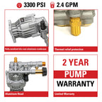 OEM Technologies 3300 PSI 2.4 GPM Horizontal Pressure Washer Pump Kit 90028