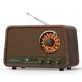 Vintage Wood AM FM Bluetooth Radio,10W Powerful Sound, Espresso
