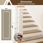 COSY HOMEER Soft Stair Treads 15pcs Non-Slip Carpet Mat 28inX9in,Beige