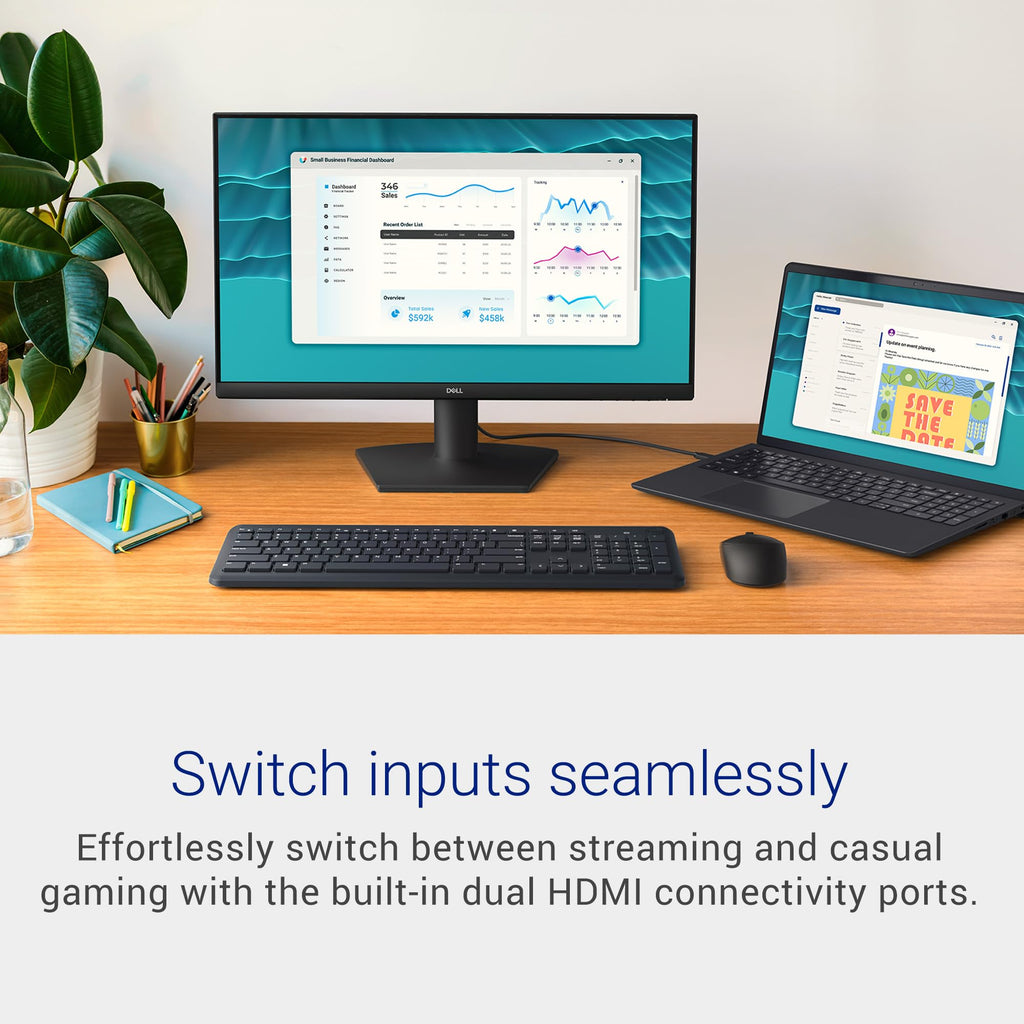Dell 27 Monitor - SE2726H - 27-inch FHD (1920x1080) 144Hz 1ms Display, in-Plane Switching (IPS) Technology, AMD FreeSync™, TÜV 3-Star 2X HDMI, Tilt