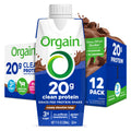 Orgain 20g Clean Grass Fed High Protein Shake, Chocolate, 11 oz, 12pk