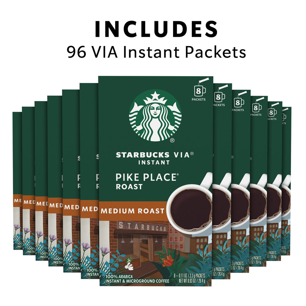 Starbucks VIA Instant Coffee, Pike Place Roast, 96 Count