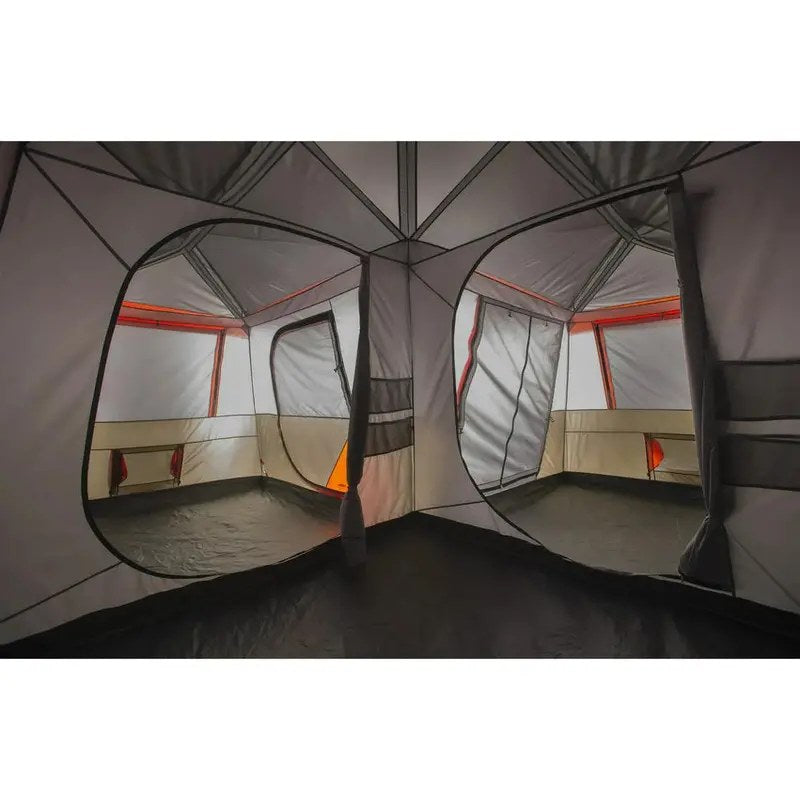 Ozark Trail 12-Person 3-Room L-Shaped Instant Cabin Tent, 16 x 16 Feet - WMT-161682B