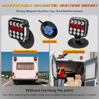 West Bay Magnetic Wireless Trailer Lights, 2 Pack Tow Light with Reflectors, Rechargeable Adjustable Tail Light Kit for Trucks, Boats, RVs, Campers