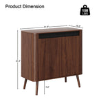 Satifur Sideboard Buffet Cabinet 31.5" Storage Cabinet with Handless Doors, Adjustable Shelves for Kitchen, Living Room, Hallway, Entryway