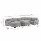 Thomasville Fabric Sectional With Storage Ottoman, 4-Piece, Gray - Langdon