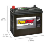 EverStart Value Lead Acid Automotive Battery, Group Size 51R, 12 Volt, 410 CCA