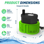 LAANPOLE Pool Cover Pump Above Ground - Submersible Sump Pump, Swimming Water Removal Pumps, with Drainage Hose & 25 Feet Extra Long Power Cord, 850