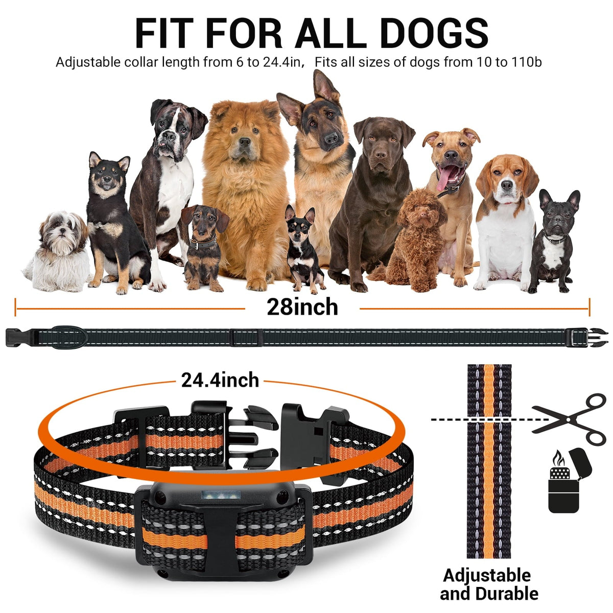 BEBANG 2600FT Dog Training Collars for 2 Dogs, Dog Shock Collar with Remote, 3 Modes Beep Vibration Shock, Waterproof, LED Light for Training Small