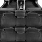 BDK ProLiner 4PC Set Car Floor Mats for Car SUV Van 3 Rows, All Weather Full Set Heavy Duty Black