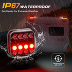 West Bay Magnetic Wireless Trailer Lights, 2 Pack Tow Light with Reflectors, Rechargeable Adjustable Tail Light Kit for Trucks, Boats, RVs, Campers