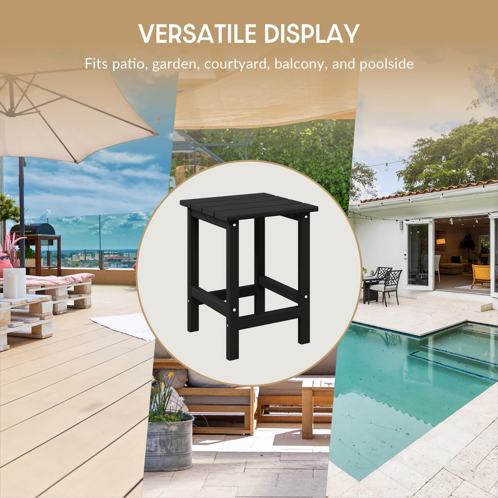 WestinTrends Outdoor Side Table, All Weather Poly Lumber Adirondack Small Patio Table Square End Table for Pool Balcony Deck Porch Lawn Backyard
