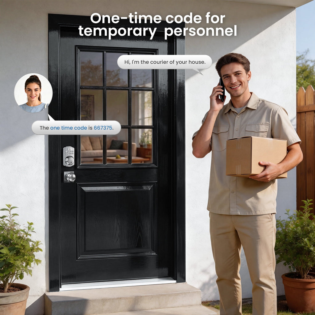 Veise Keyless Entry Door Lock with 2 Knobs Set, Electronic Keypad Deadbolt, Easy Installation Digital Smart Door Lock Set, Auto Lock, One-time Codes