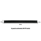 GroundSmart Roman Brick Landscape Edging, 4' Black Rubber Garden Edging Border, 6 pack