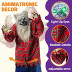 Joyfy 5.3 Ft Standing Werewolf Large Halloween Decorations Outdoor, Scary Life Size Animatronics, Sound & Motion Activated with LED Eyes, Moving Arms