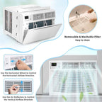 10000 BTU Window Air Conditioner With Remote, ECO Mode And Dehumidifier - White