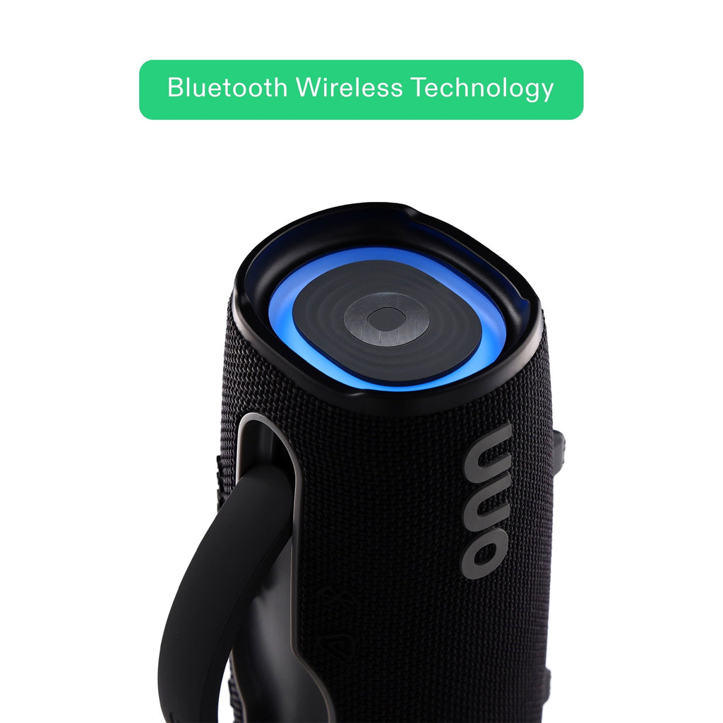 onn Large Rugged Bluetooth Speaker with LED Lighting, Black