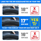 Set of 4,17" Wheel Rim Cover,Special Design Fashion Shape Replacement Hubcaps,Car Truck SUV Wheel Hub Accessories,Black Lacquer