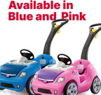 Step2 Ride-On Push Toy Car, Pink, Large, With Included Seat Belt - Whisper Ride II