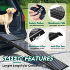 71" Foldable Dog Ramps for Large Dogs, Dog Car Ramp with Non-Slip Rug Surface, Pet Ramp Stairs Portable,Dog Steps for Medium & Large Dogs Up to 220
