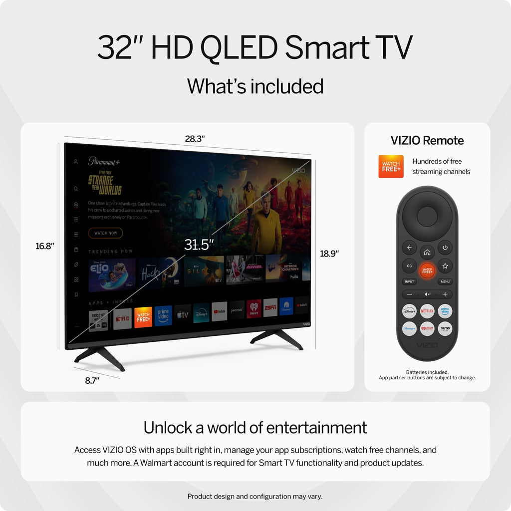 VIZIO 32" Class Quantum HD720p QLED Smart TV (VHQ32M-10)