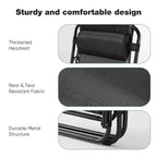 EDX Zero Gravity Chair Outdoor Lounge Chair，Suitable for Beach Terrace Pool Patio, Black 2-Pack