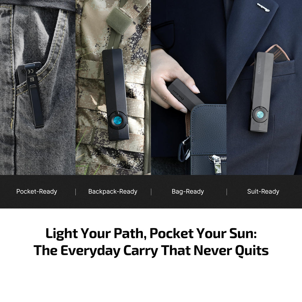 OLIGHT ArkPro EDC Flat Flashlight Rechargeable, Pocket Light, Black CW