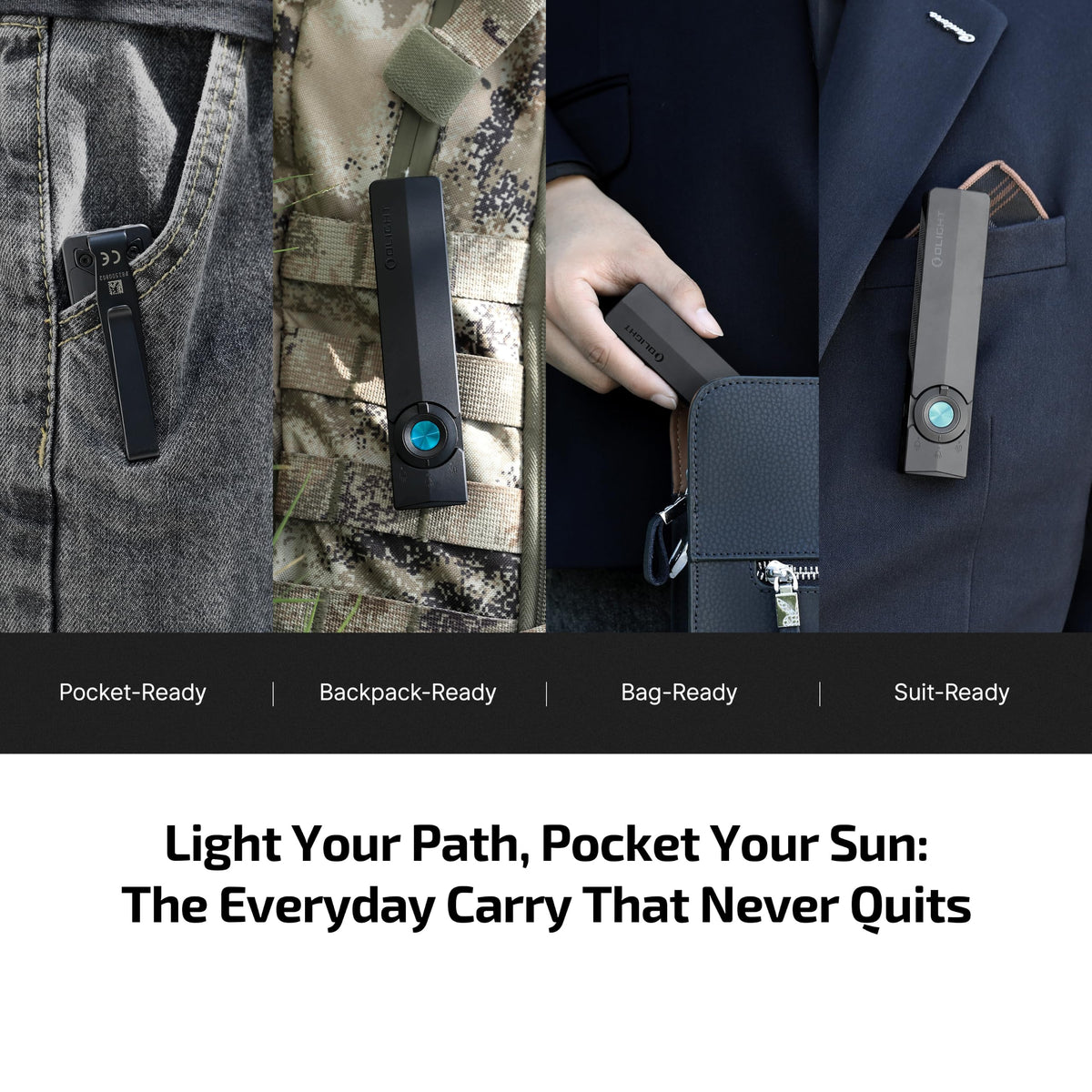 OLIGHT ArkPro EDC Flat Flashlight Rechargeable, Pocket Light, Black CW