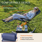 Sweetcrispy Zero Gravity Chairs Set of 2, Outdoor Folding Reclining Lounge Chair with Cup Holder Tray & Adjustable Pillow, Portable Camping Beach